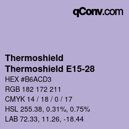 カラーコード: Thermoshield - Thermoshield E15-28 | qconv.com