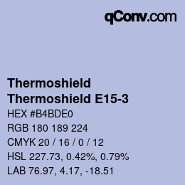 Color code: Thermoshield - Thermoshield E15-3 | qconv.com