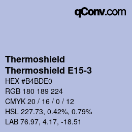 Código de color: Thermoshield - Thermoshield E15-3 | qconv.com