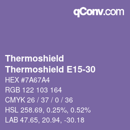 Código de color: Thermoshield - Thermoshield E15-30 | qconv.com