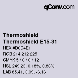 Code couleur: Thermoshield - Thermoshield E15-31 | qconv.com