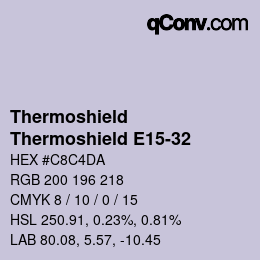 カラーコード: Thermoshield - Thermoshield E15-32 | qconv.com