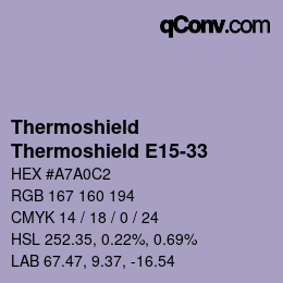 Código de color: Thermoshield - Thermoshield E15-33 | qconv.com