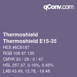 カラーコード: Thermoshield - Thermoshield E15-35 | qconv.com