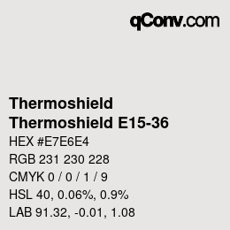 カラーコード: Thermoshield - Thermoshield E15-36 | qconv.com