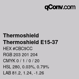 Color code: Thermoshield - Thermoshield E15-37 | qconv.com