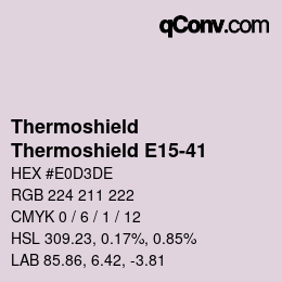 カラーコード: Thermoshield - Thermoshield E15-41 | qconv.com