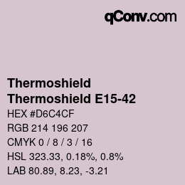 Color code: Thermoshield - Thermoshield E15-42 | qconv.com