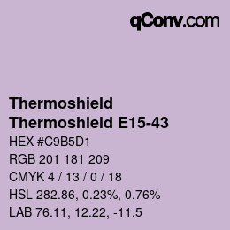 Color code: Thermoshield - Thermoshield E15-43 | qconv.com