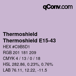颜色代码: Thermoshield - Thermoshield E15-43 | qconv.com