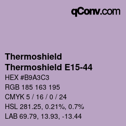 カラーコード: Thermoshield - Thermoshield E15-44 | qconv.com