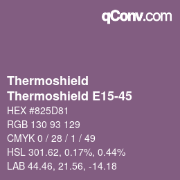 カラーコード: Thermoshield - Thermoshield E15-45 | qconv.com