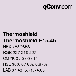 Code couleur: Thermoshield - Thermoshield E15-46 | qconv.com