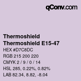 カラーコード: Thermoshield - Thermoshield E15-47 | qconv.com