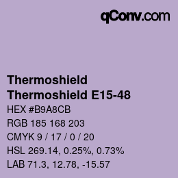 Color code: Thermoshield - Thermoshield E15-48 | qconv.com