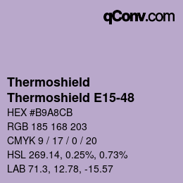 カラーコード: Thermoshield - Thermoshield E15-48 | qconv.com