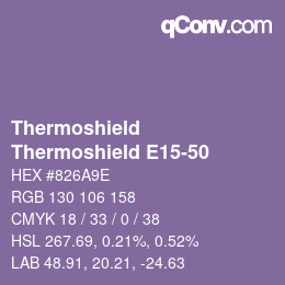 Color code: Thermoshield - Thermoshield E15-50 | qconv.com