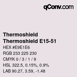 カラーコード: Thermoshield - Thermoshield E15-51 | qconv.com