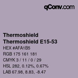 カラーコード: Thermoshield - Thermoshield E15-53 | qconv.com