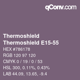 カラーコード: Thermoshield - Thermoshield E15-55 | qconv.com