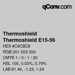 Color code: Thermoshield - Thermoshield E15-56 | qconv.com