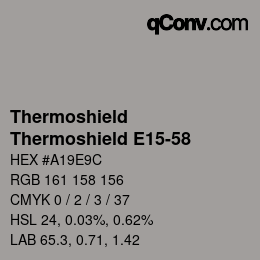 カラーコード: Thermoshield - Thermoshield E15-58 | qconv.com