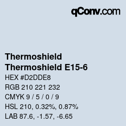 Code couleur: Thermoshield - Thermoshield E15-6 | qconv.com