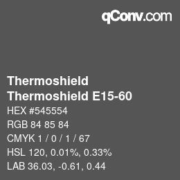 Code couleur: Thermoshield - Thermoshield E15-60 | qconv.com
