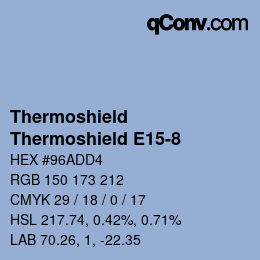 Color code: Thermoshield - Thermoshield E15-8 | qconv.com