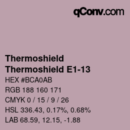 カラーコード: Thermoshield - Thermoshield E1-13 | qconv.com