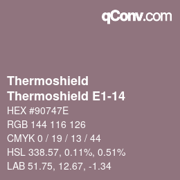 Farbcode: Thermoshield - Thermoshield E1-14 | qconv.com