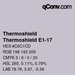 Farbcode: Thermoshield - Thermoshield E1-17 | qconv.com