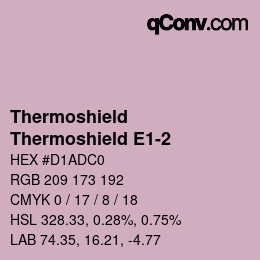 Code couleur: Thermoshield - Thermoshield E1-2 | qconv.com