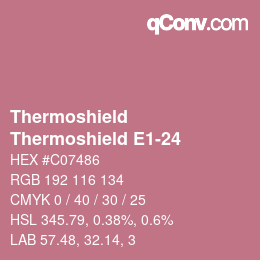 カラーコード: Thermoshield - Thermoshield E1-24 | qconv.com