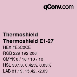 カラーコード: Thermoshield - Thermoshield E1-27 | qconv.com