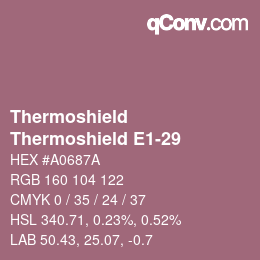 カラーコード: Thermoshield - Thermoshield E1-29 | qconv.com