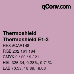 Código de color: Thermoshield - Thermoshield E1-3 | qconv.com