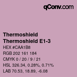 カラーコード: Thermoshield - Thermoshield E1-3 | qconv.com