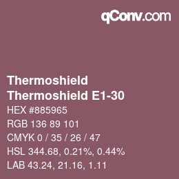 カラーコード: Thermoshield - Thermoshield E1-30 | qconv.com