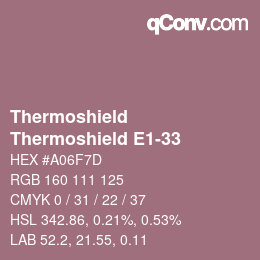 Código de color: Thermoshield - Thermoshield E1-33 | qconv.com