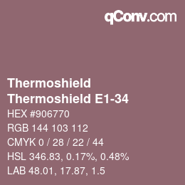 カラーコード: Thermoshield - Thermoshield E1-34 | qconv.com