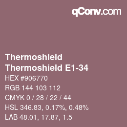 Farbcode: Thermoshield - Thermoshield E1-34 | qconv.com