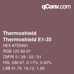 カラーコード: Thermoshield - Thermoshield E1-35 | qconv.com