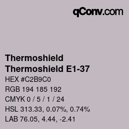 Farbcode: Thermoshield - Thermoshield E1-37 | qconv.com