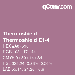 カラーコード: Thermoshield - Thermoshield E1-4 | qconv.com