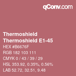 カラーコード: Thermoshield - Thermoshield E1-45 | qconv.com