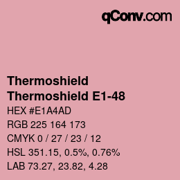 カラーコード: Thermoshield - Thermoshield E1-48 | qconv.com