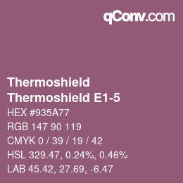 Farbcode: Thermoshield - Thermoshield E1-5 | qconv.com