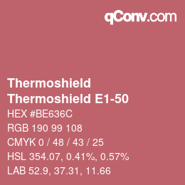 カラーコード: Thermoshield - Thermoshield E1-50 | qconv.com