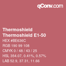 カラーコード: Thermoshield - Thermoshield E1-50 | qconv.com